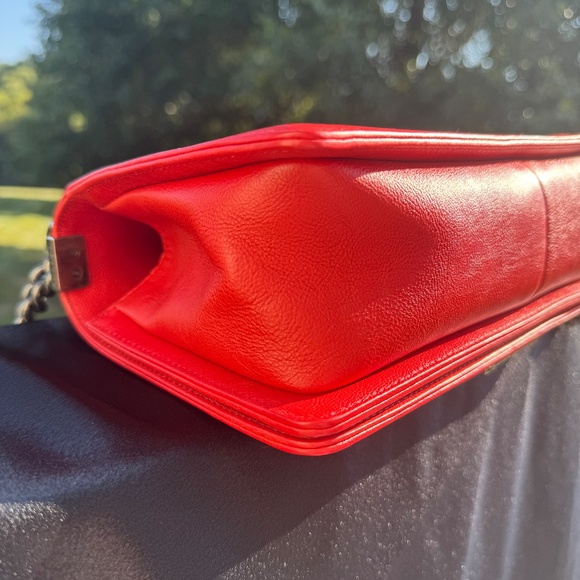 Fiery Red Caviar Leather with Ruthenium Hardware- Chanel Medium Boy Bag - Picture 10 of 10